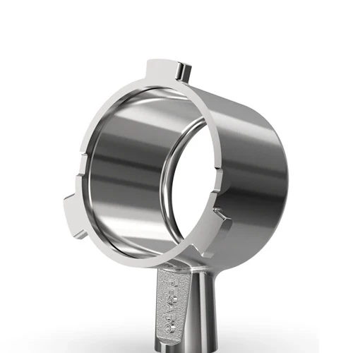 Pesado Stainless Steel Bottomless Hybrid Portafilter (Breville 54mm) - Black / Black - Image 2